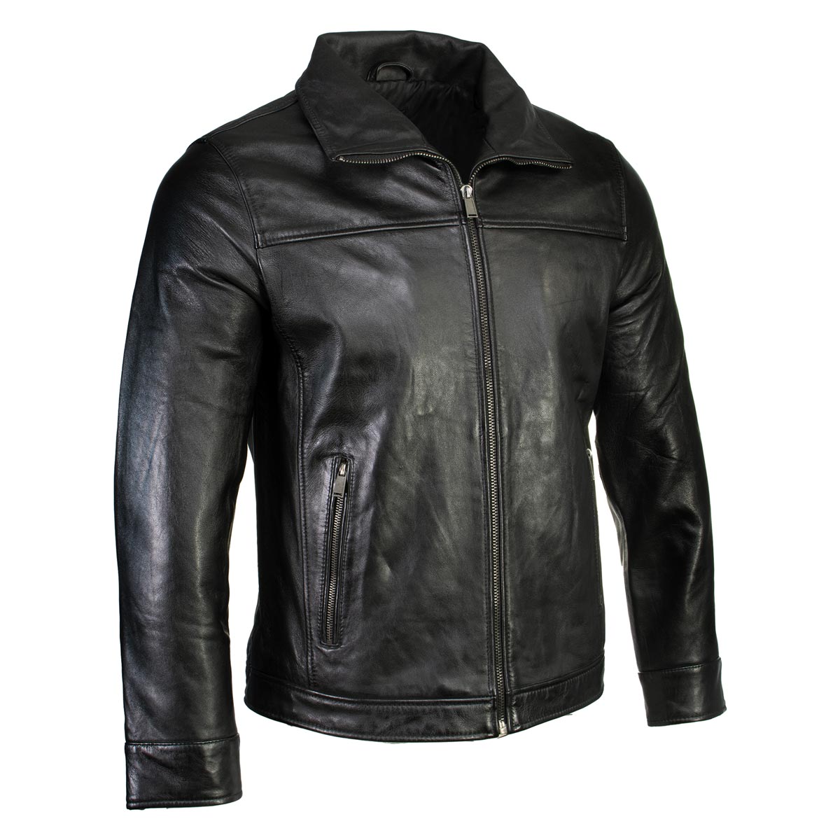 Boston Harbour 2.0 Men's Black New Zealand Lamb Leather Fashion Car Coat Jacket