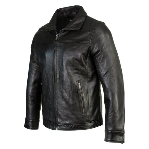 Boston Harbour 2.0 Men's Black New Zealand Lamb Leather Fashion Car Coat Jacket