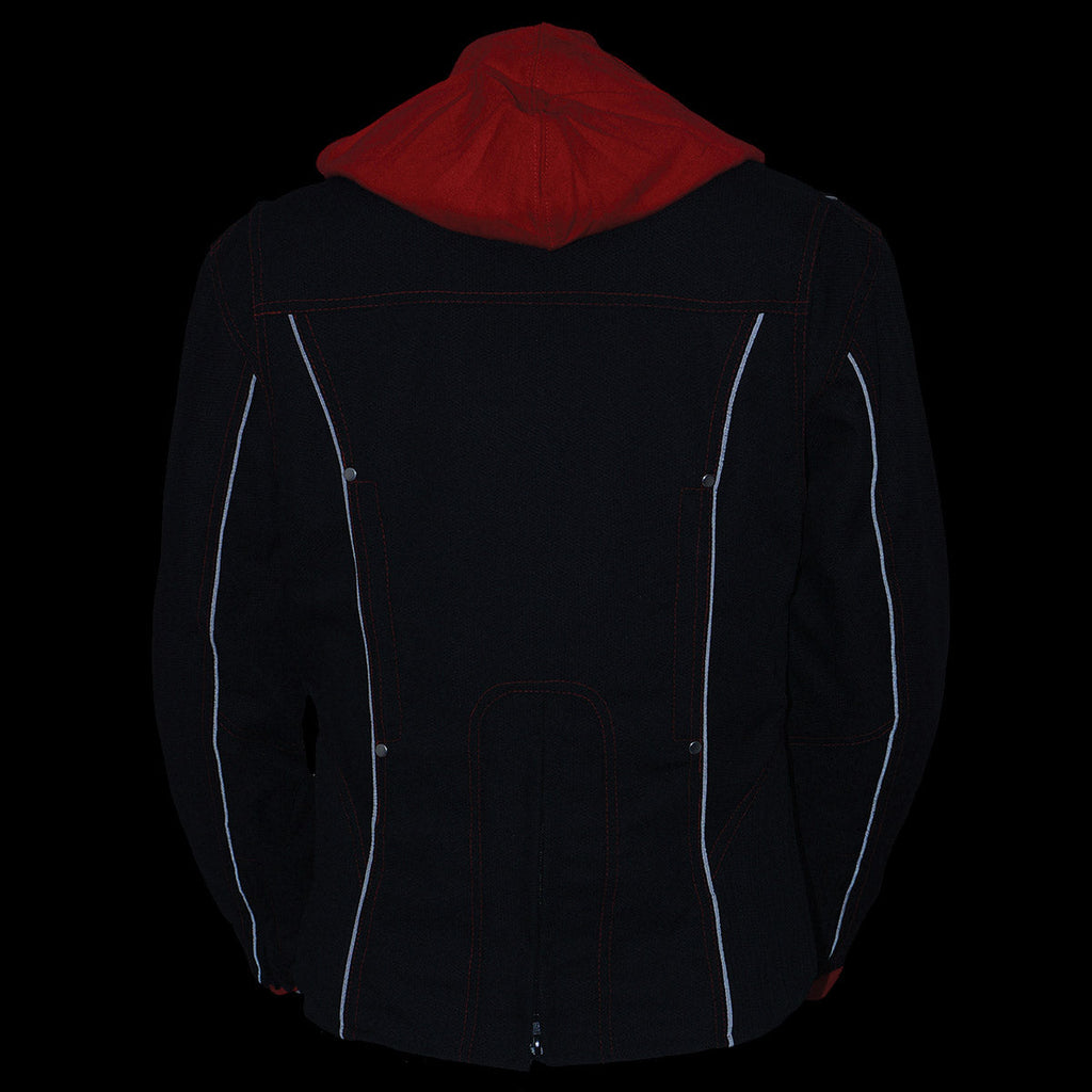 NexGen SH1939 Women's 'Reflective Tribal' Red and Black 3/4 Textile Vented Jacket