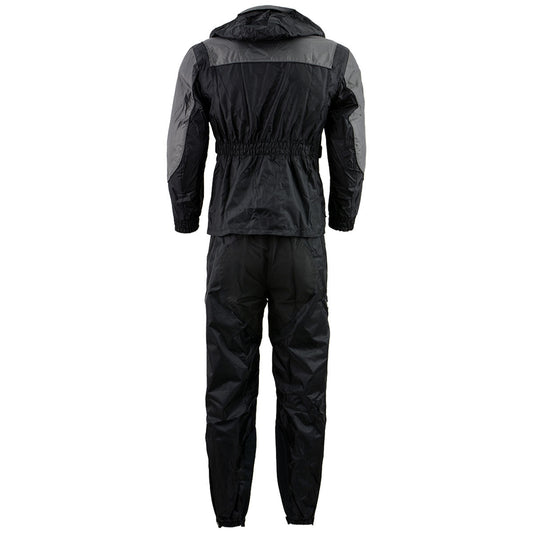 NexGen Men's SH2049 Black and Grey Hooded Water Proof Armored Rain Suit