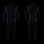 NexGen SH2225 Men's Black Waterproof Rain Suit with Reflective Piping