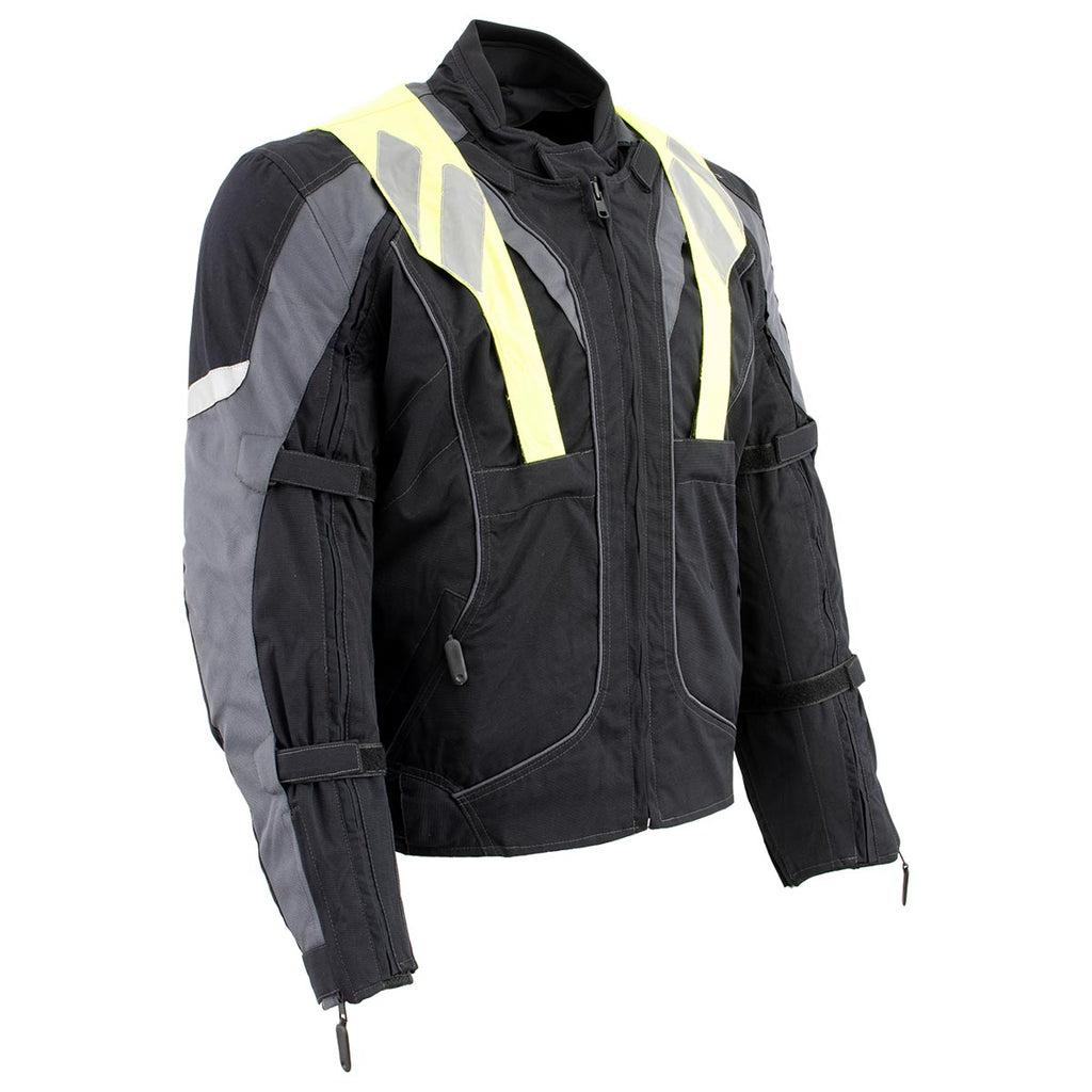 Nexgen Riding Jacket NexGen SH2325 Men's Armored Two in One Textile and Mesh Racing Jacket ...