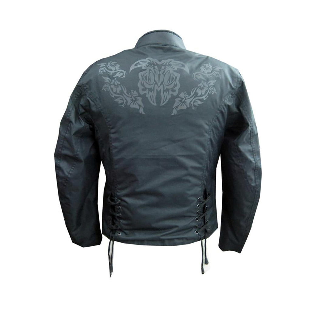 NexGen SH2368 Women's Black Textile Jacket with Embroidery Artwork