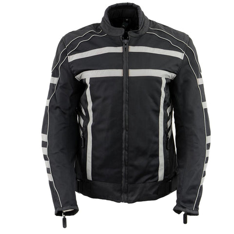 NexGen SH2376 Women's Black and Grey Nylon with Mesh Armored Racer Jacket with Built in Rain Jacket