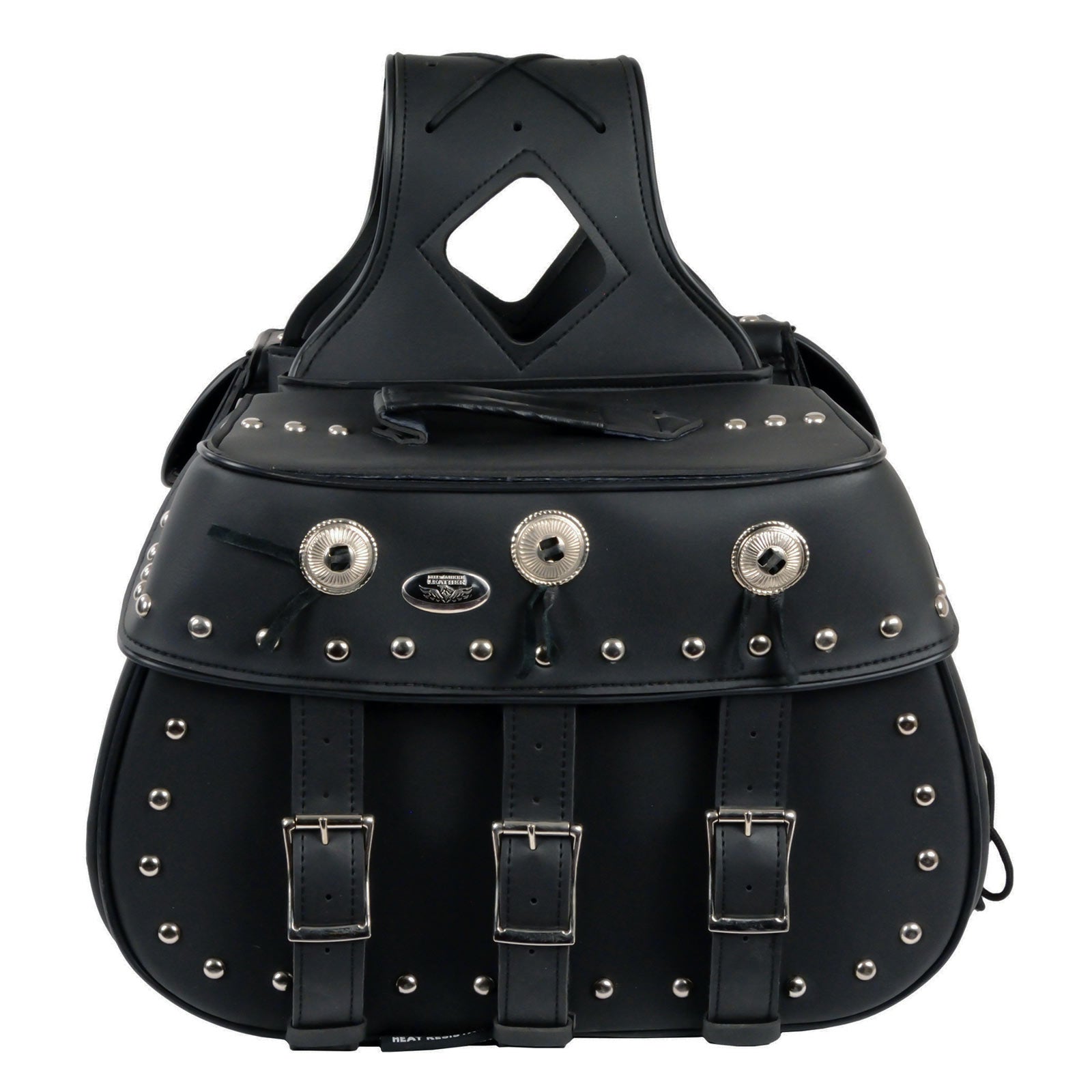 Milwaukee Leather SH652ZB Black Zip-Off Triple Buckle PVC Throw