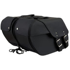 Milwaukee Leather SH669ZB Large Black Two Straps PVC Zip Off Throw Over Motorcycle Saddlebags