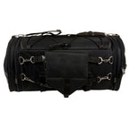 Milwaukee Leather SH694 Large Black Textile and PVC Duffel Style Motorcycle Rack Bag