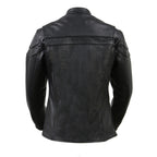 Milwaukee Leather SH8011 Women's Black Leather Sporty Scooter Crossover Biker  Jacket