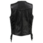 Milwaukee Leather USA MADE MLVSL5001 Women's Black Vivacious Braided Motorcycle Leather Vest