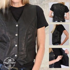 Milwaukee Leather USA MADE MLVSL5001 Women's Black Vivacious Braided Motorcycle Leather Vest
