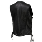 Milwaukee Leather USA MADE MLVSL5002 Women's Black Kitten Leather Motorcycle Vest with Side Laces