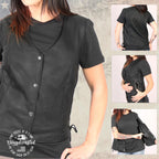 Milwaukee Leather USA MADE MLVSL5002 Women's Black Kitten Leather Motorcycle Vest with Side Laces