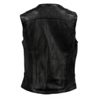 Milwaukee Leather USA MADE MLVSL5003 Women's Black Speed Queen Motorcycle Leather Vest with Front Zipper