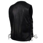 Milwaukee Leather USA MADE MLVSM5003 Men's Black Gaucho Extra Long Back Premium Steerhide Motorcycle Leather Vest