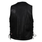 Milwaukee Leather USA MADE MLVSM5003 Men's Black Gaucho Extra Long Back Premium Steerhide Motorcycle Leather Vest