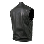 Milwaukee Leather USA MADE MLVSM5004 Men's Black Chaos Premium Dual Closure Motorcycle Leather Vest