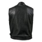 Milwaukee Leather USA MADE MLVSM5004 Men's Black Chaos Premium Dual Closure Motorcycle Leather Vest
