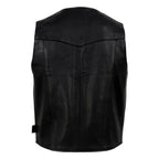 Milwaukee Leather USA MADE MLVSM5006 Men's Black Classic Western Premium Motorcycle Rider Leather Vest