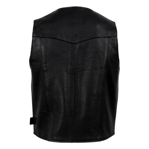 Milwaukee Leather USA MADE MLVSM5006 Men's Black 'Classic Western' Premium Motorcycle Rider Leather Vest