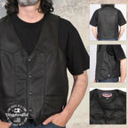 Milwaukee Leather USA MADE MLVSM5006 Men's Black Classic Western Premium Motorcycle Rider Leather Vest