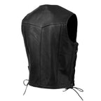 Milwaukee Leather USA MADE MLVSM5008 Men's Black Buster Side Lace Premium Motorcycle Leather Vest