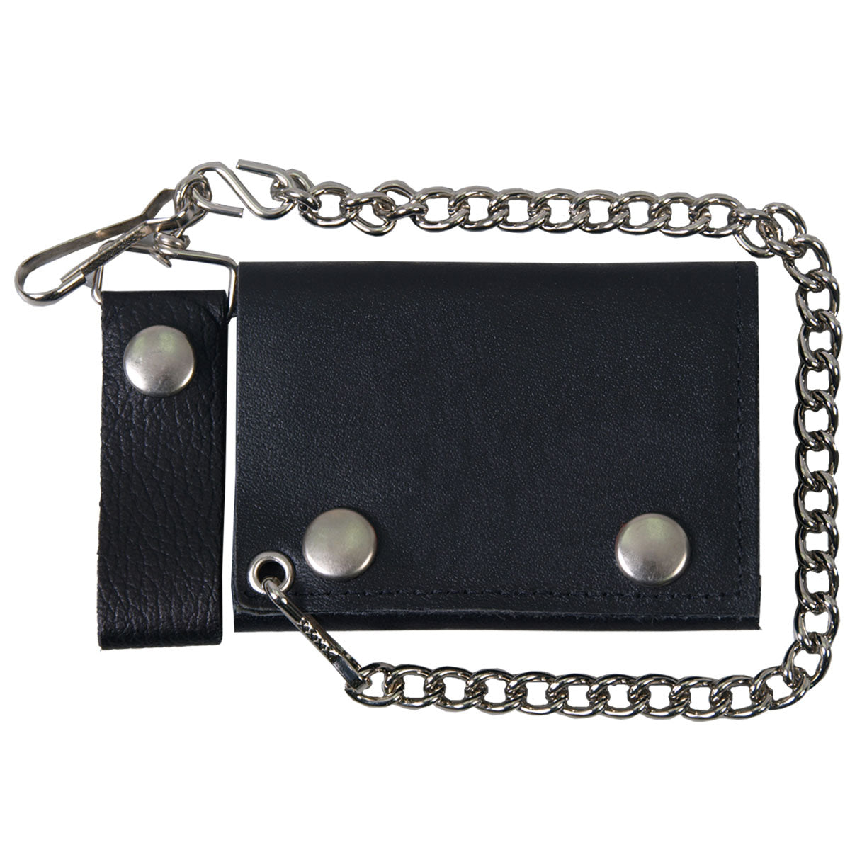 Hot Leathers WLB1001 4" Black Tri-Fold Wallet - GRP