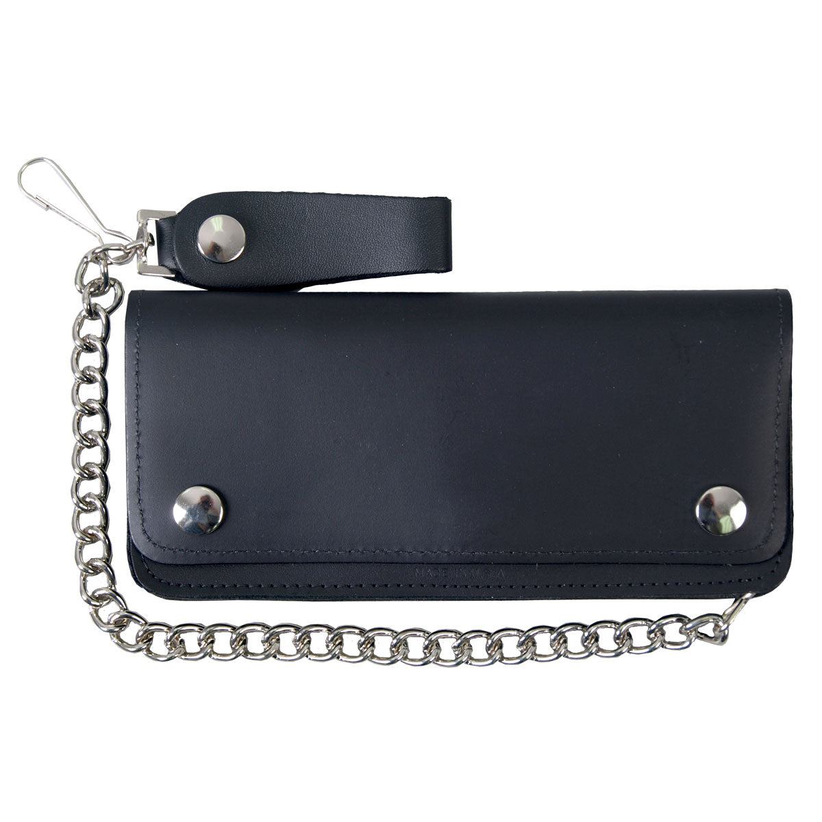 Hot Leathers WLC2002 8" 5 Pocket Bi-Fold Leather Wallet with Chain - GRP