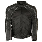 NexGen SH2153 Men's Black Armored Moto Textile and Leather Combo Jacket