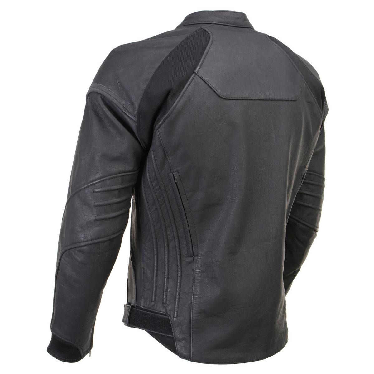 Xelement XS11012 Men's 'Endo' Flat Matte Black Premium Leather Protective Motorcycle Racing Style Biker Jacket w/ CE Armor