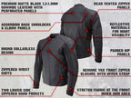 Milwaukee Leather LKM17014 Men's Matte Black Premium Leather Protective Motorcycle Racing Style Biker Jacket w/ CE Armor