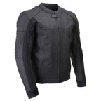 Milwaukee Leather LKM17014 Men's Matte Black Premium Leather Protective Motorcycle Racing Style Biker Jacket w/ CE Armor