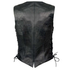 Milwaukee Leather ‘XS1254’ Women's Classic Black 'Buffalo Snap Buttons' Side Lace Leather Vest