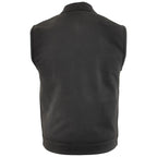 Milwaukee Leather Men's Barrage Flat Black Leather Motorcycle Club Style Vest - LKM3790