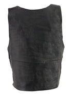 Milwaukee Leather SH1367 Men's Black Leather Swat Style Rider Vest w/ Plain Back Panel for Club Patches