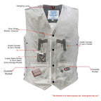 Milwaukee Leather Men's Road King Black Cowhide Leather Motorcycle Vest - LKM3793