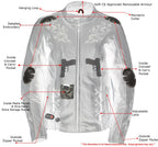Milwaukee Leather LKL27004 Women's Premium Black Leather Embroidered Jacket with CE Armor Protection
