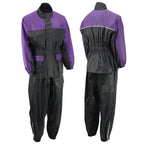 NexGen Ladies XS5031 Purple and Black Water Proof Rain Suit with Cinch Sides