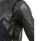 Milwaukee Leather LKM17015 Men's Premium Black Leather Vented Racer Style Motorcycle Bker Jacket w/ CE Armor