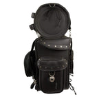 Milwaukee Leather SH538 Black Large PVC Deluxe Water Resistant Motorcycle Touring Sissy Bar Bag Pack