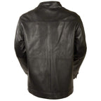 Milwaukee Leather MLM1610 Men's Club Style Black Casual Biker Leather Shirt with Dual Closure