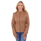 Milwaukee Leather SFL2860 Saddle Women's Zip Front Stand Up Collar Leather Jacket - Milwaukee Leather Womens Leather Jackets