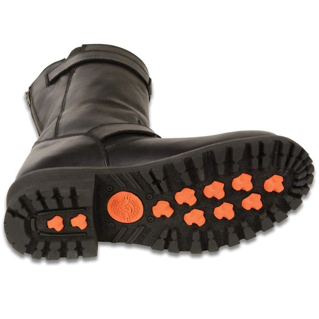 Milwaukee Leather MBM9020W Mens Wide Width Black 11 Inch Classic Engineer Motorcycle Leather Boots - Milwaukee Leather Mens Boots