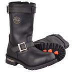 Milwaukee Leather MBM9020W Mens Wide Width Black 11 Inch Classic Engineer Motorcycle Leather Boots - Milwaukee Leather Mens Boots