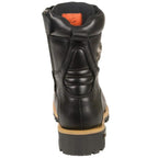 Milwaukee Leather MBM9095 Mens Black Lace-Up Classic Logger Boots with Side Zipper - Milwaukee Leather Mens Boots