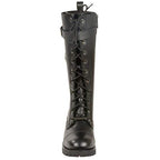 Milwaukee Leather MBL9355 Womens Black 14-inch Lace-Up High-Rise Leather Boots with Calf Buckle - Milwaukee Leather Womens Boots
