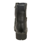 Milwaukee Leather MBM101 Mens Black Lace-Up Engineer Boots with Side Zipper Entry - Milwaukee Leather Mens Boots