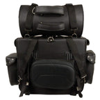 Milwaukee Leather SH538 Black Large PVC Deluxe Water Resistant Motorcycle Touring Sissy Bar Bag Pack