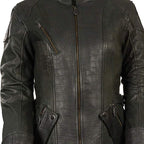 Milwaukee Leather MLL2560 Women's Black 3/4 Length Gator Embossed Leather Jacket