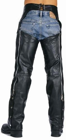 Xelement 7550 'Classic' Black Unisex Leather Motorcycle Riding Chaps