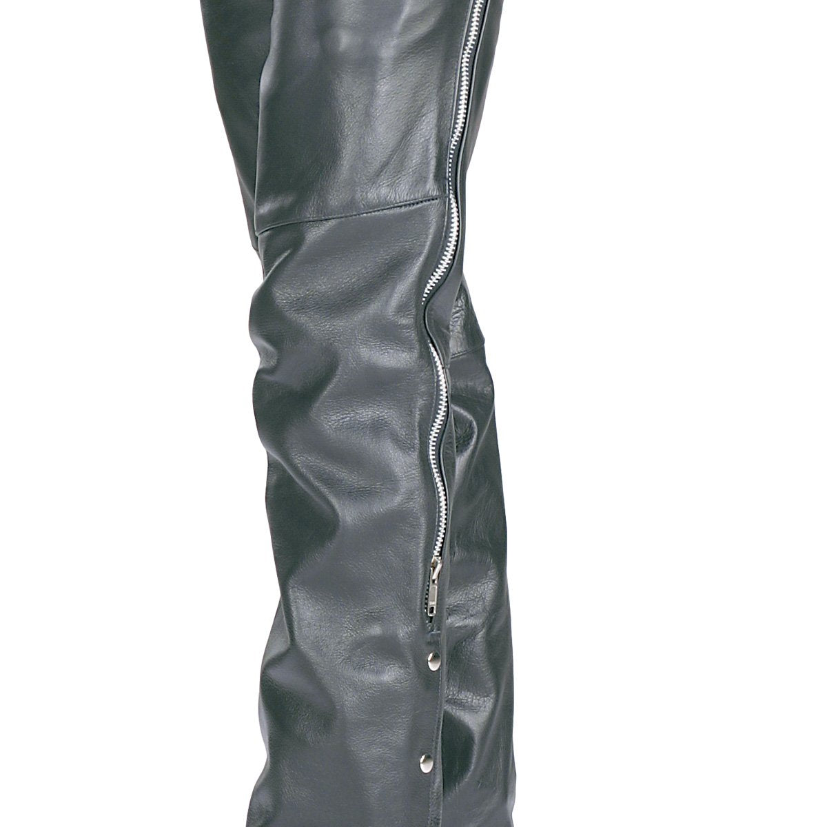 Xelement 7550 'Classic' Black Unisex Leather Motorcycle Riding Chaps